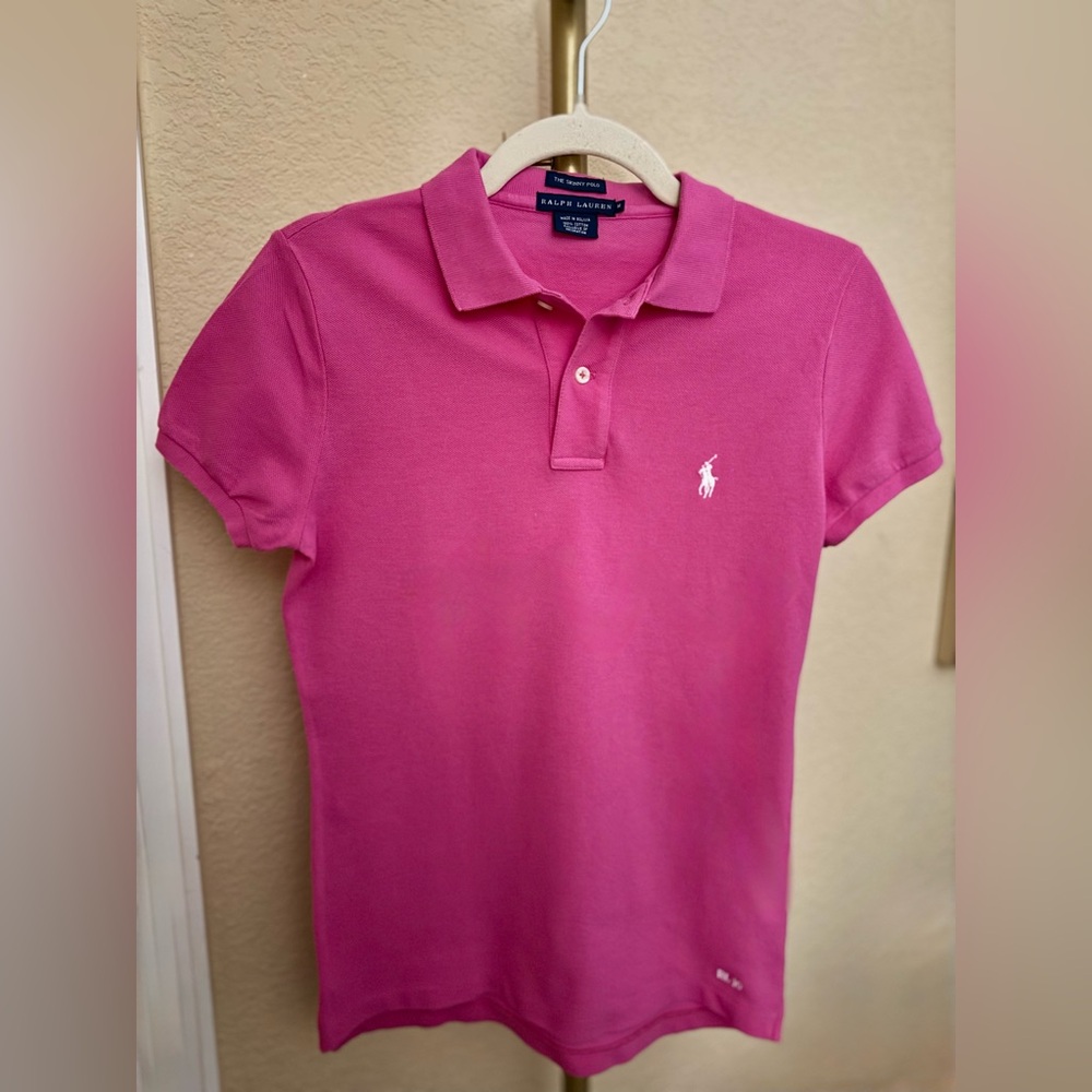 Ralph Lauren The Skinny Polo Shirt / Peony Pink / Size Medium - Picture 2 of 6
